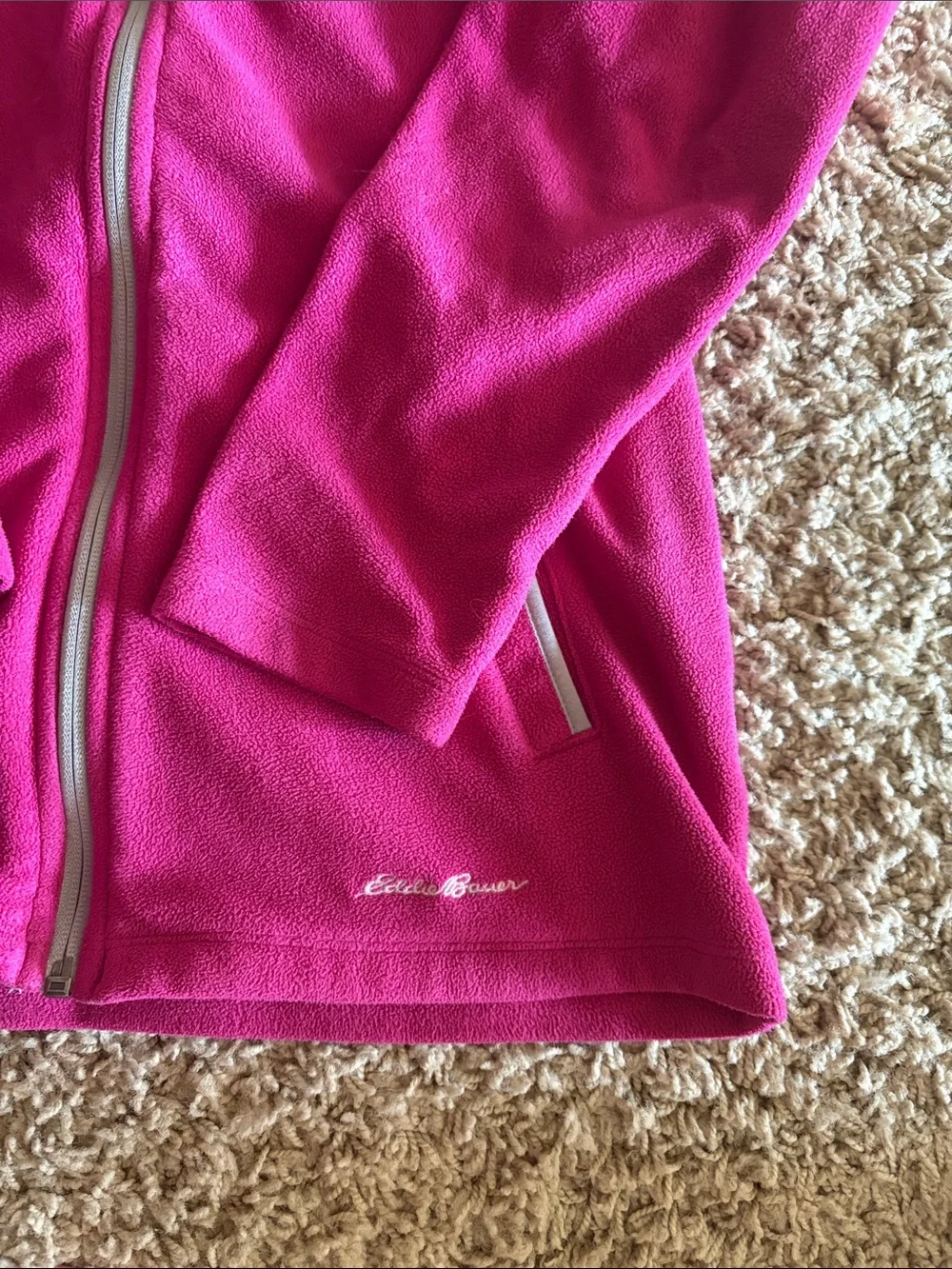Eddie Bauer Hot Pink Hooded Fleece Jacket